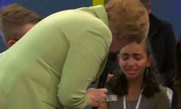 Angela Merkel Palestinian Girl Cry